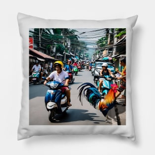 Philippines Scooter Scene Pillow