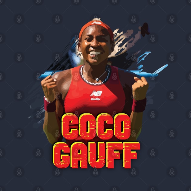 Happy Coco Gauff Celebrating by AqlShop