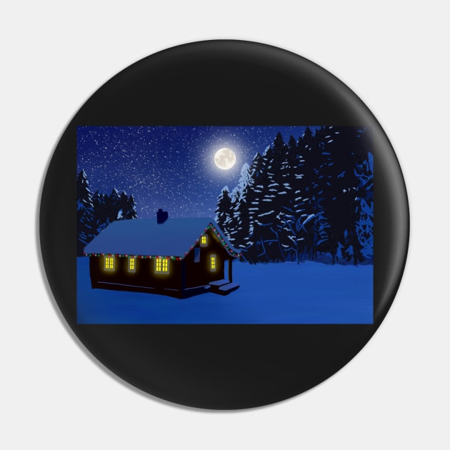 Christmas Cabin Landscape Pin by ziafrazier