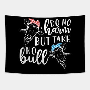 Do No Harm But Take No Bull Southern Cow Funny Tapestry