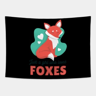 girl love fox Tapestry