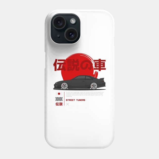 Tuner Black Kouki S14 JDM Phone Case by GoldenTuners