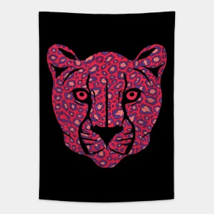 Hot pink leopard face Tapestry