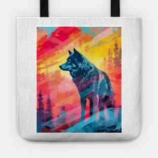 Wild Aura: Majestic Grey Wolf Tote