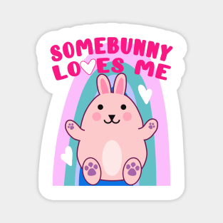 Easter Bunny Rabbit Rainbow Hearts Kawaii Anime LGBTQ Magnet