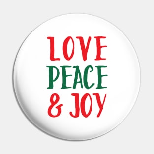 Love, Peace & Joy Pin