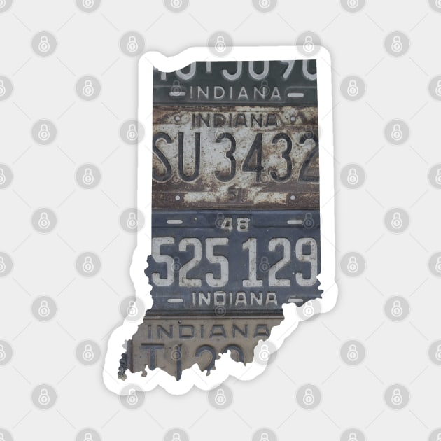 Vintage Indiana License Plates Magnet by juniperandspruce