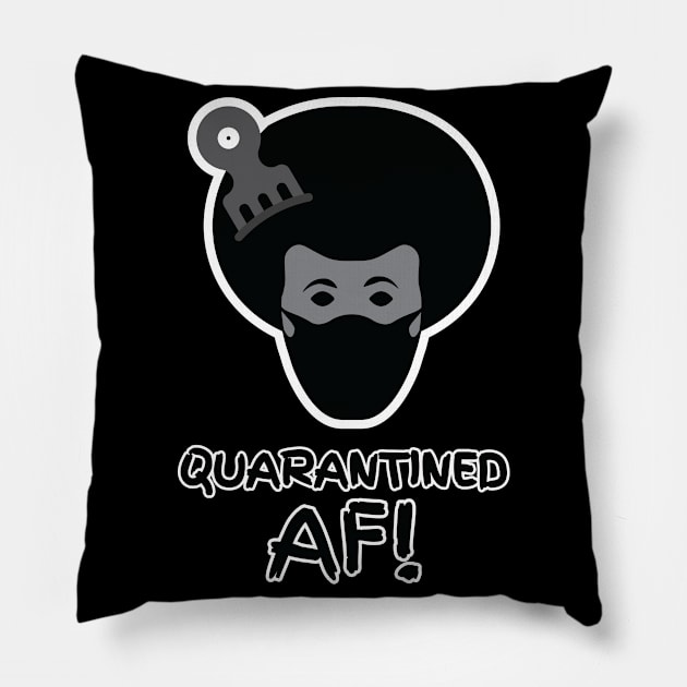 Quarantined AF, Afro Man Pillow by Merch House
