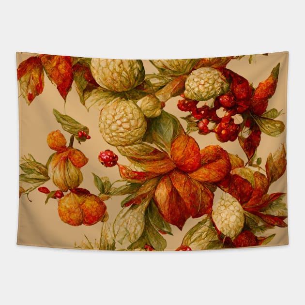 Floral ornament in vintage colors Tapestry by MorningPanda