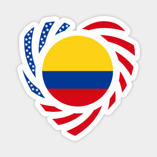 Colombian American Multinational Patriot Flag (Heart) Magnet