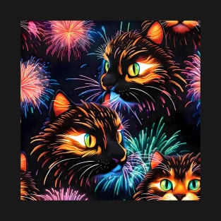 Cats Fireworks Show T-Shirt