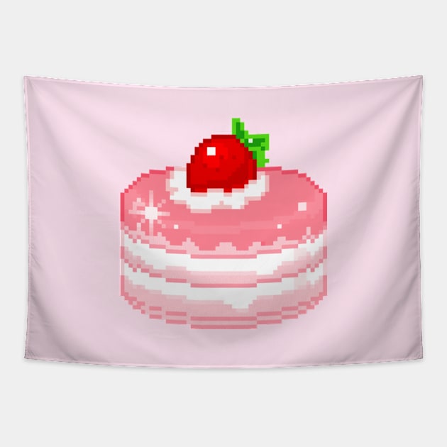 Kawaii Pixel Oishii Dream Dessert ( strawberry pancakee) Tapestry by OMC Designs