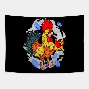 Rooster Morning Coffee Tapestry