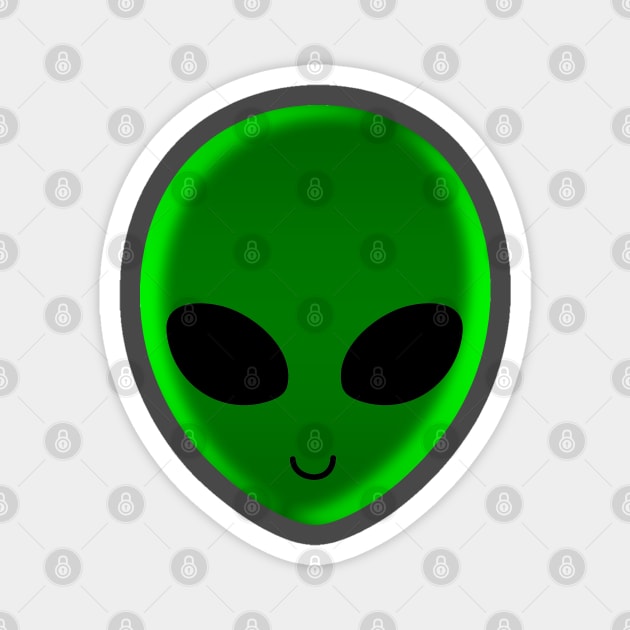 Alien head green on mars Believe UFO Magnet by Jose Luiz Filho