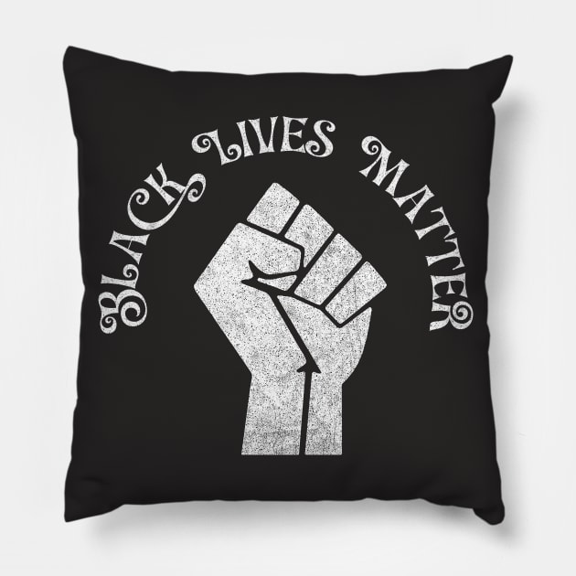 Black Lives Matter /// Faded/Vintage Style Black Power Fist Pillow by DankFutura
