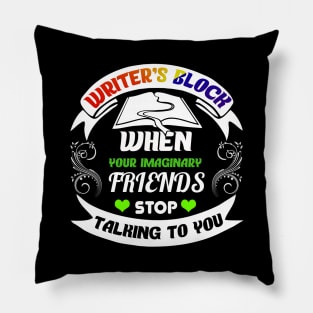 Funny Writer's Block and Imaginary Friends Author Pillow