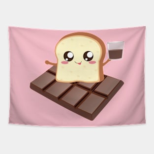 Toast loves chocolate milk Tapestry