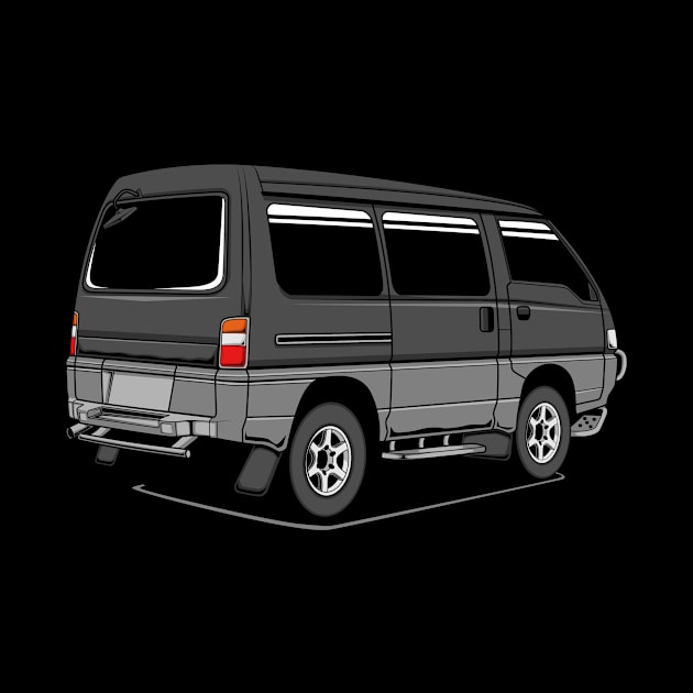 Jdm black delica rear classic by R.autoart