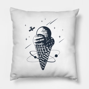 Ice Cream In Space. Double Exposure Pillow