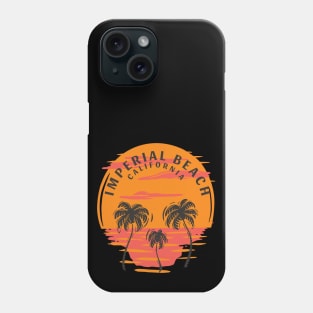 Imperial Beach California Sunset Skull and Palm Trees Phone Case