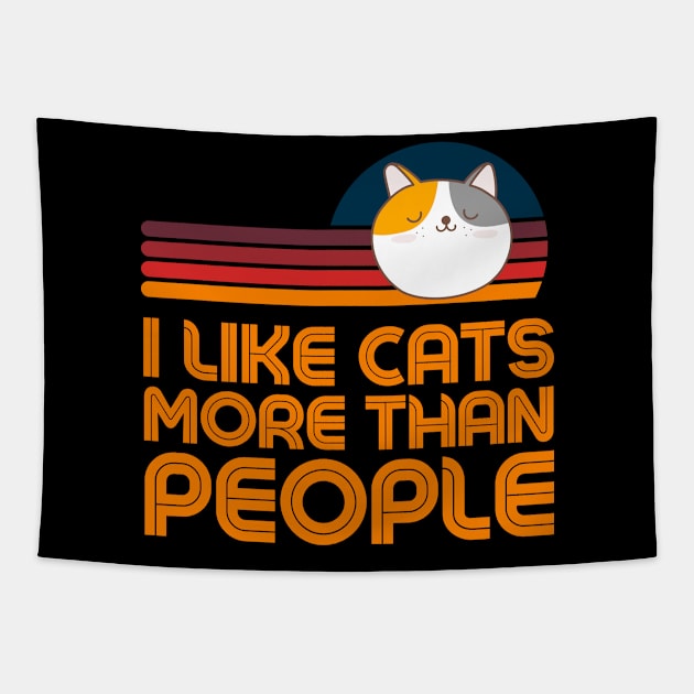 I Like Cats More Than People - Funny Tapestry by Adisa_store