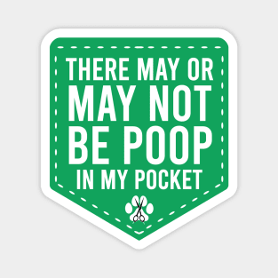 Dog Groomer Poop Pocket, Green and White Magnet