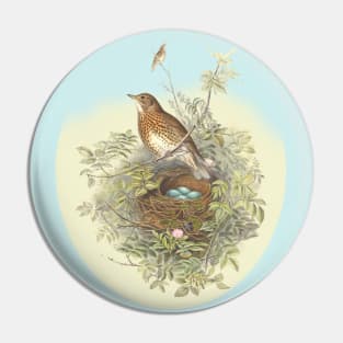 Singing Bird on The Nest Pin