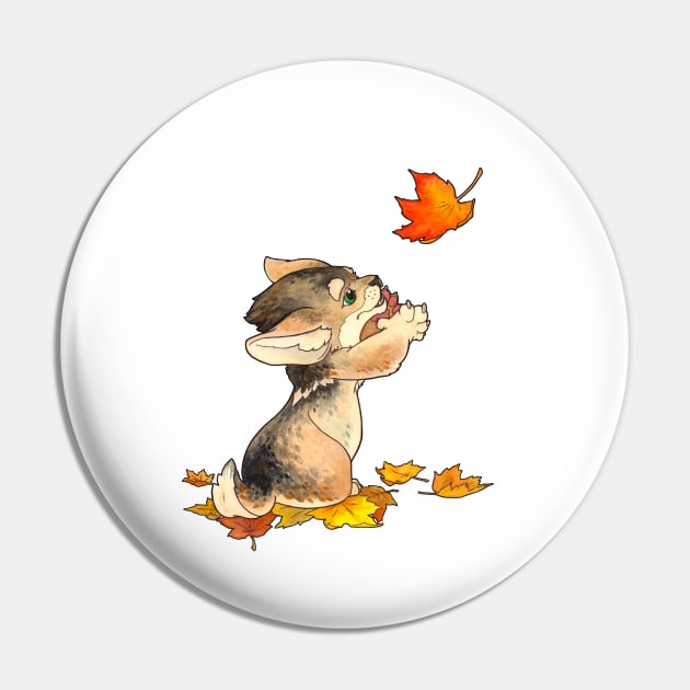 Fall Werewolf Puppy Pin by charamath