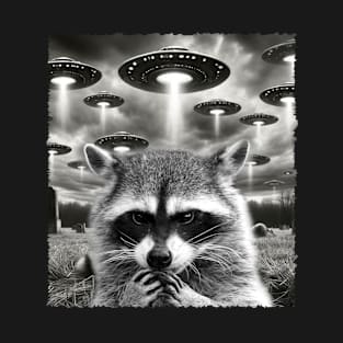 Starry Nights with Raccoons Infuse Extraterrestrial Charm into Every Tee T-Shirt