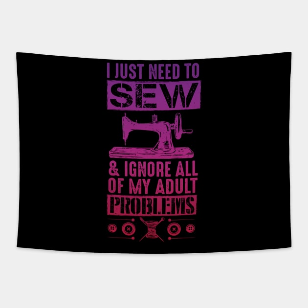 Funny Sewing Sewer Design Tapestry by Pummli