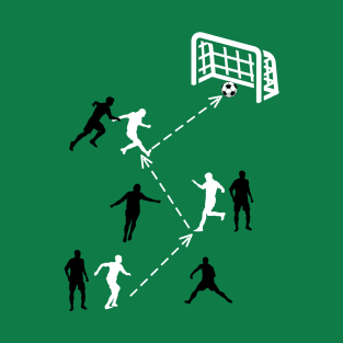 Funny Soccer play move with soccer players soccer on field to score goal T-Shirt