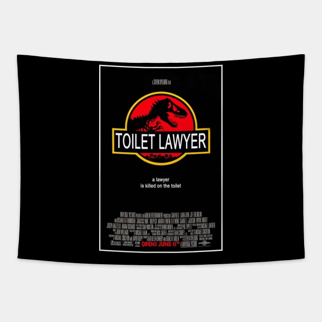 Jurassic Toilet Lawyer Tapestry by Bob Rose