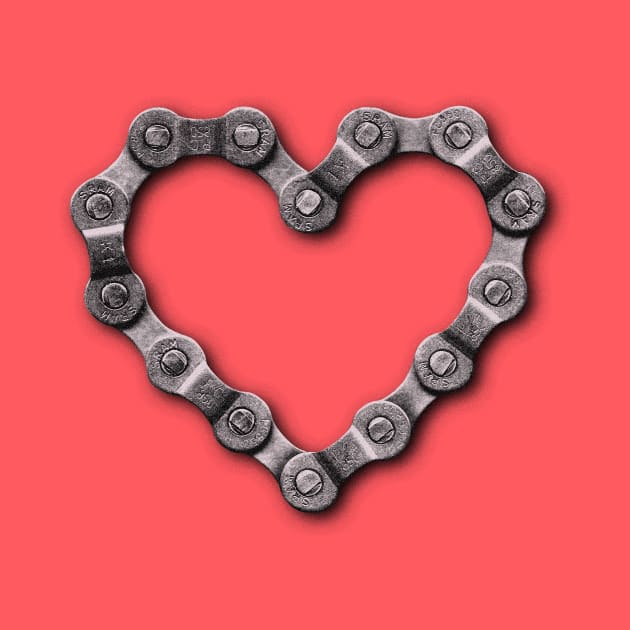 I Love My Bike, Bike Chain Heart by ExtraMedium