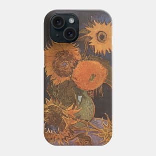 Vase with six sunflowers by van Gogh Phone Case