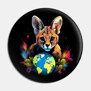 Serval Earth Day Pin