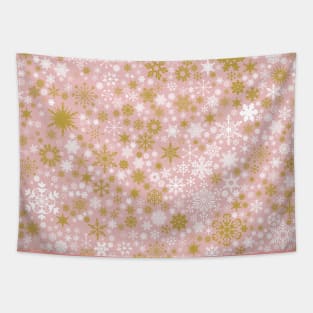 A Thousand Snowflakes in Rose Gold Tapestry