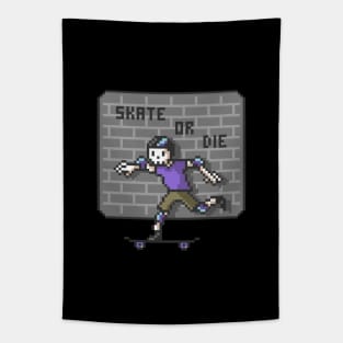 Skate pixel retro video game Tapestry