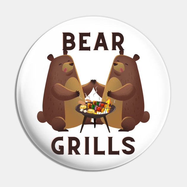 Animal Pun Bear Grills Pin by NewbieTees