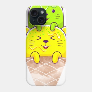 Of Cats, Ice cream and Cones - Melting Cool Cats Phone Case