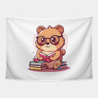 Kawaii Quokka reading a book Tapestry