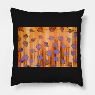 Colourful Birch Leaves and Forest Composite Pillow