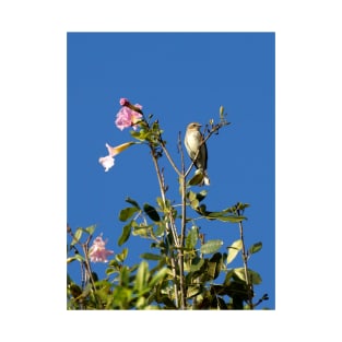 Tiny Palm Warbler on Top of Flowering Tree T-Shirt