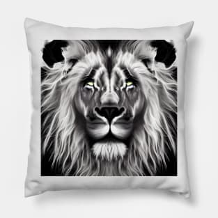 BLACK AND WHITE LION Pillow