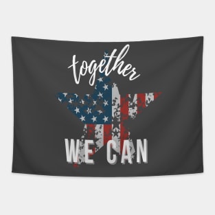 Together We Can - USA American Patriotic Distressed Star Tapestry