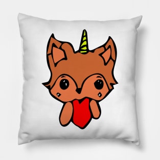 A little fox as a unicorn Pillow