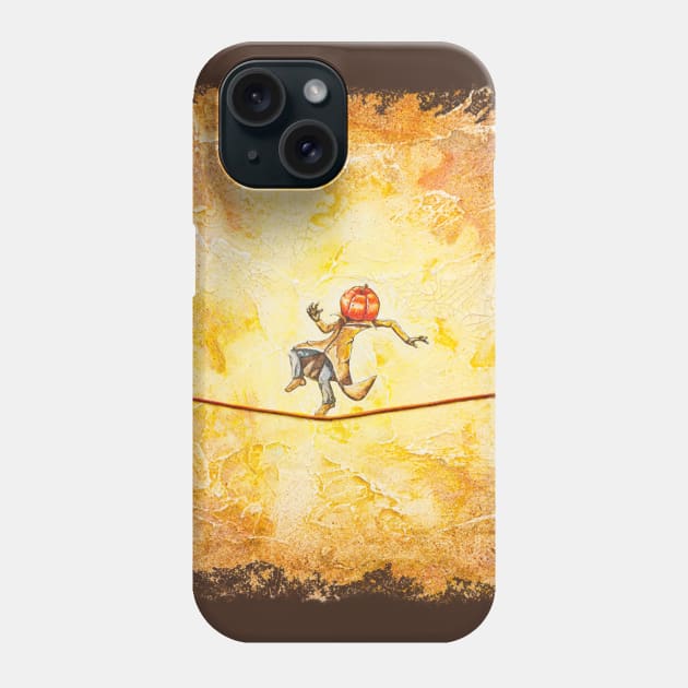 Pumpkin Tightrope Walker Phone Case by Timone