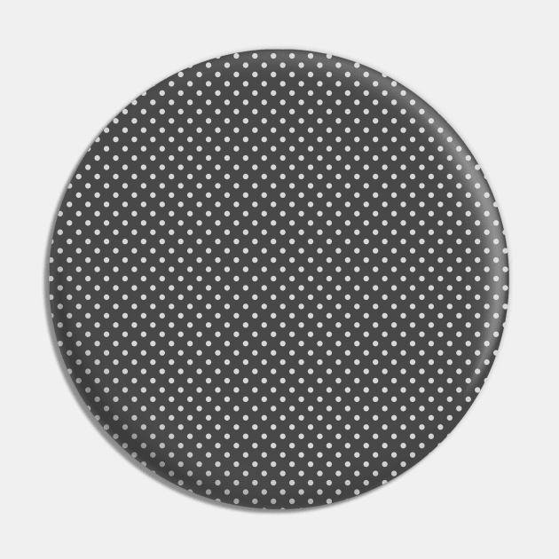 White Polka Dots on Black Background - Seamless Pattern Pin by DesignWood Atelier