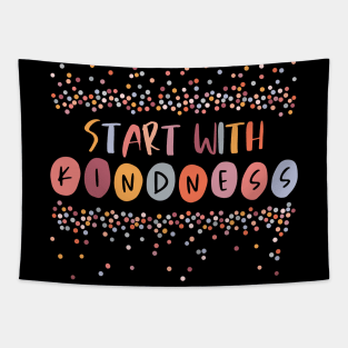 Positive Thinking: Start with Kindness (warm colors, confetti) Tapestry