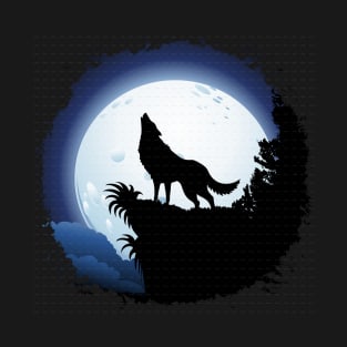 Wolf T-shirt Moon T-short Jungle T-shirt T-Shirt