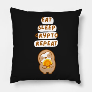 Eat Sleep Crypto Repeat Sloth (Crypto Ver.) Pillow